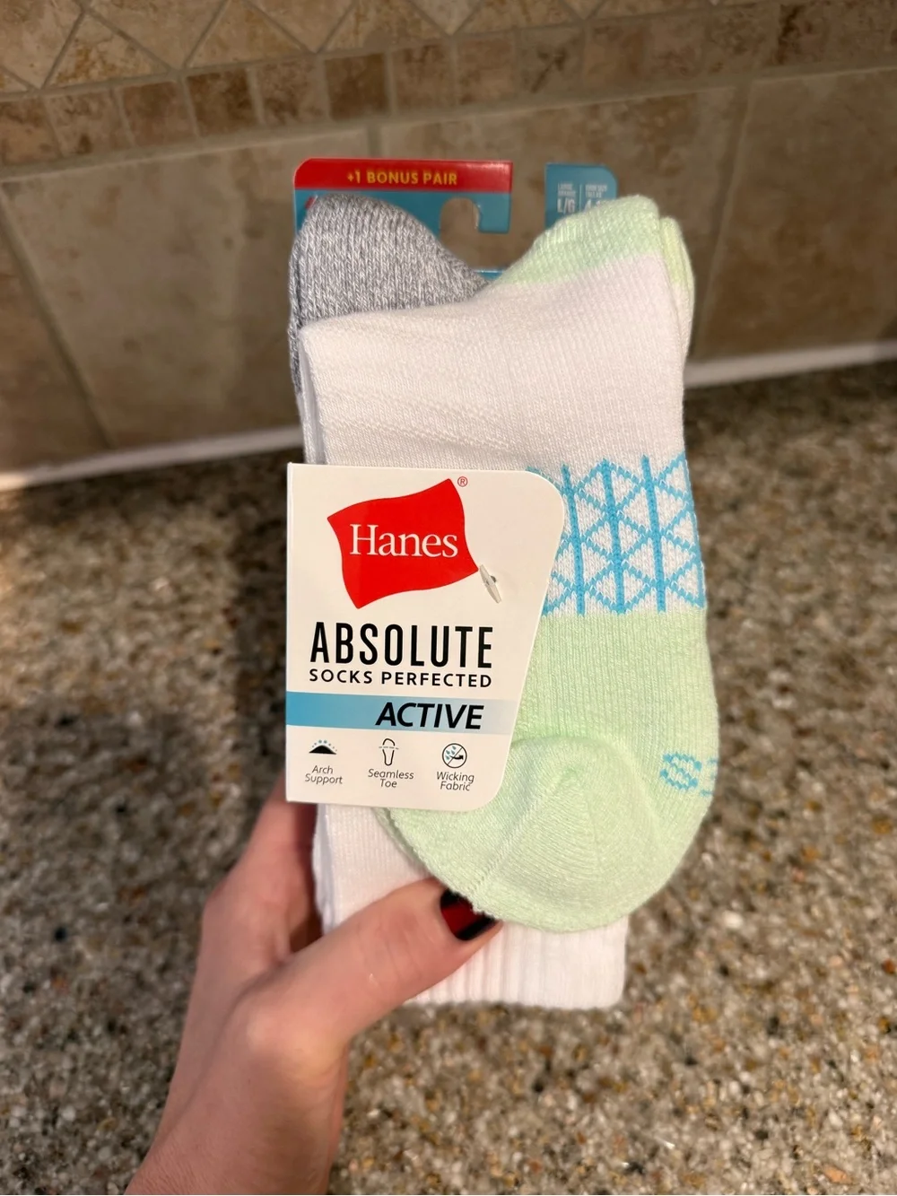 Hanes Absolute Active Girl’s Crew Socks 5 Pairs